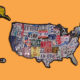 Large Floating U.S. License Plate Map